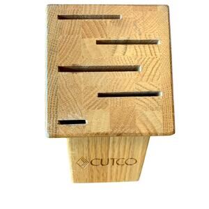 CUTCO 5 Slot Gourmet Knife Block #1749 Solid Honey Finish Oak (Block only)